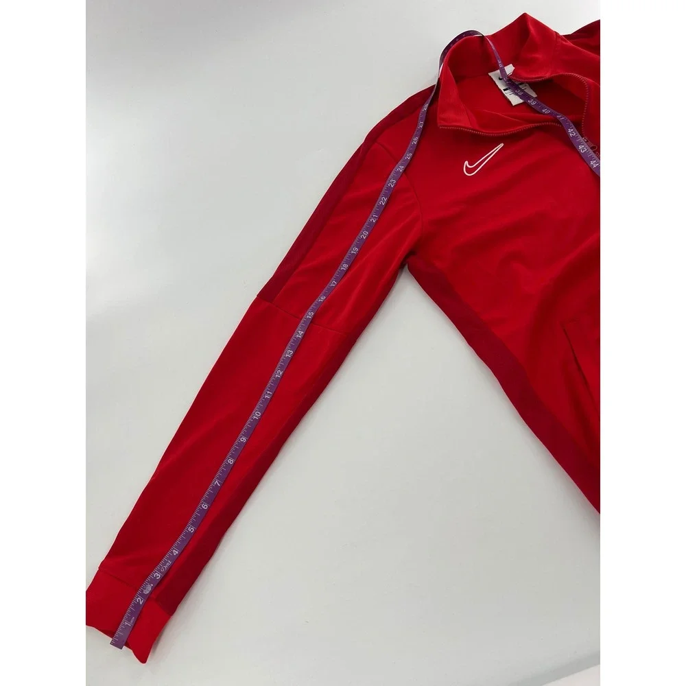 Nike Mens Dri-FIT Academy Track Jacket Red Full Zip Soccer Training Performance